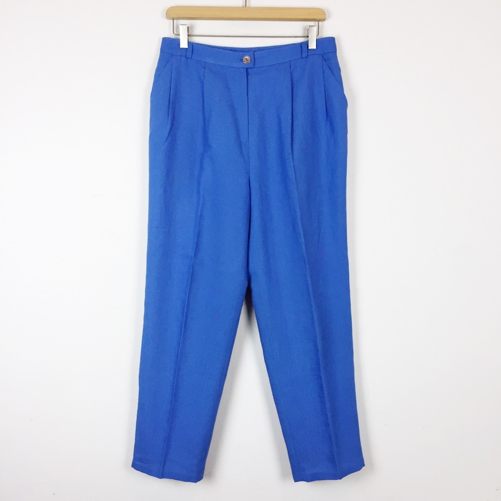 Vintage high waisted royal blue trousers mom pants